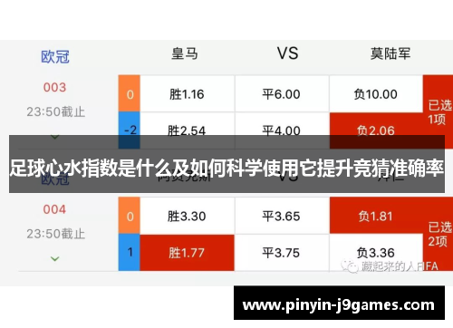 足球心水指数是什么及如何科学使用它提升竞猜准确率